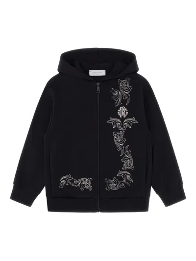 Roberto Cavalli Kids' Logo-print Hoodie In Black