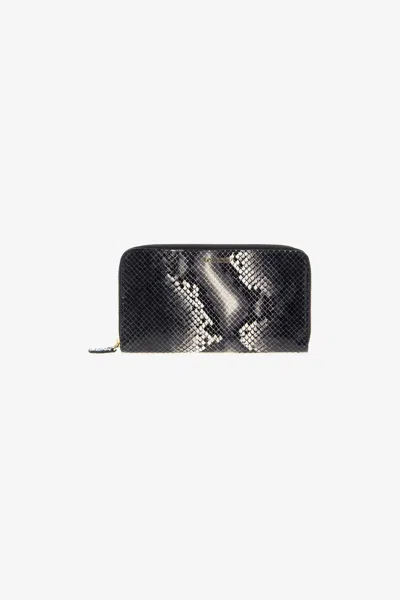 Roberto Cavalli Logo-print Leather Wallet In Animal Print