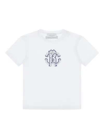Roberto Cavalli Kids' Logo-print T-shirt In White