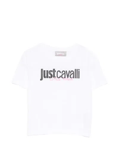 Roberto Cavalli Kids' Logo-print T-shirt In White