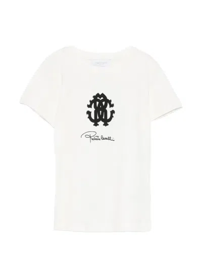 Roberto Cavalli Kids' Logo-print T-shirt In White