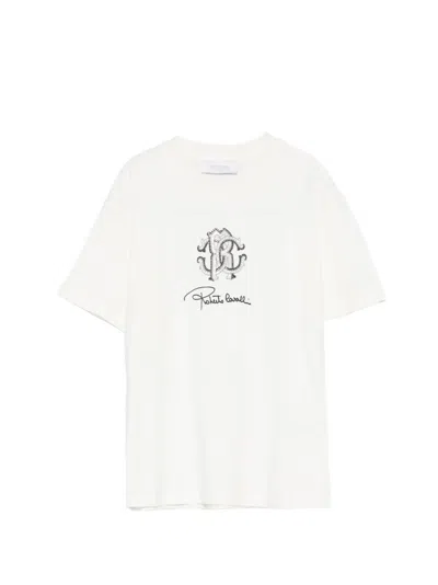 Roberto Cavalli Kids' Logo-print T-shirt In White