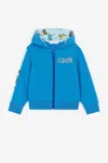 Roberto Cavalli Logo-print Zip Hoodie In Blue