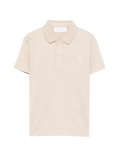Roberto Cavalli Kids' Logo Short-sleeve Polo Shirt In Neutral