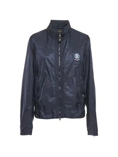 Pre-owned Roberto Cavalli Logo-sleeves Lightweight Jacket In Blue