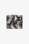 Roberto Cavalli Logo Small Wallet In Printed Leather In Black
