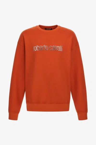 Roberto Cavalli Logo Sweatshirt In Orange