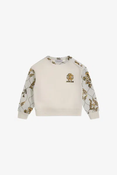 Roberto Cavalli Logo Sweatshirt In White