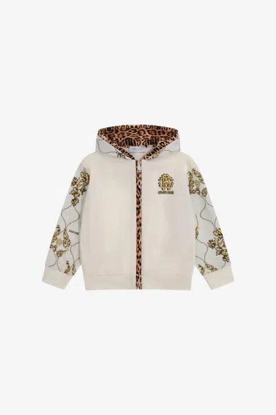 Roberto Cavalli Logo Sweatshirt In White