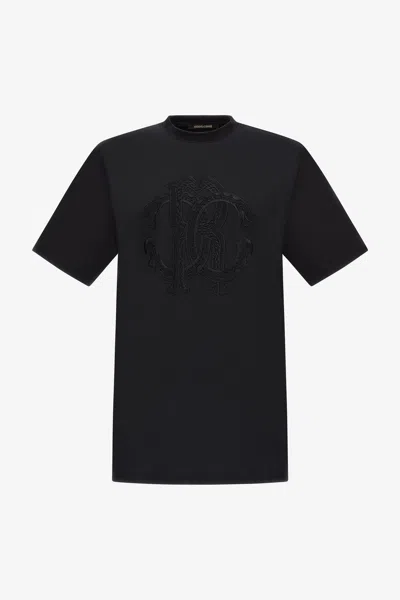 Roberto Cavalli Logo T-shirt In Black