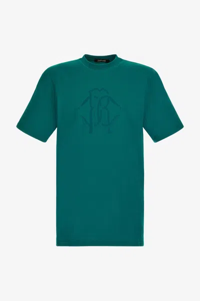 Roberto Cavalli Logo T-shirt In Light Blue