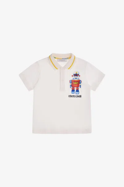 Roberto Cavalli Kids' Logo T-shirt In White