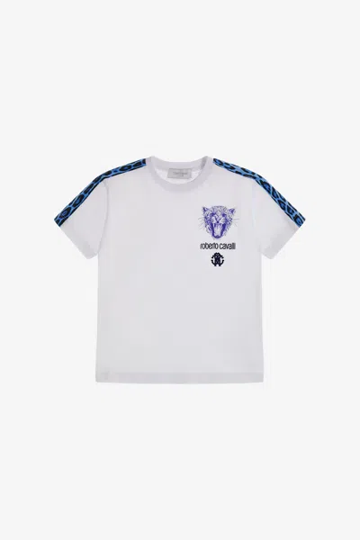 Roberto Cavalli Logo T-shirt In White