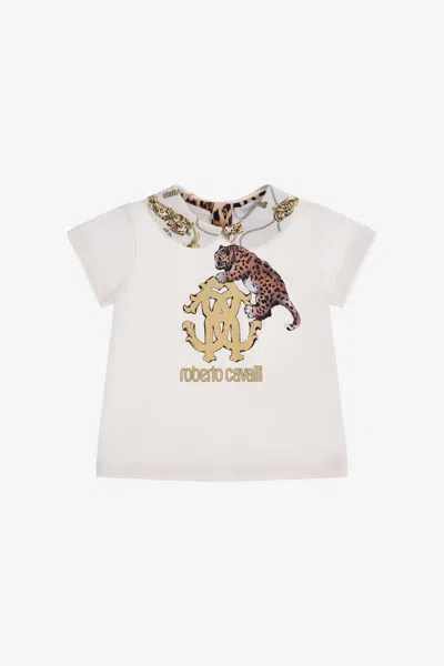 Roberto Cavalli Logo T-shirt In White
