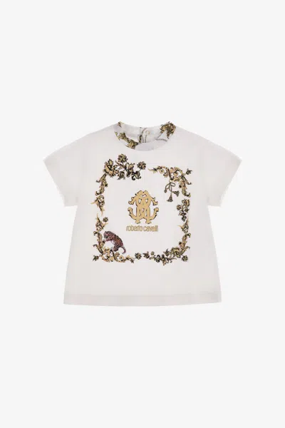 Roberto Cavalli Logo T-shirt In White