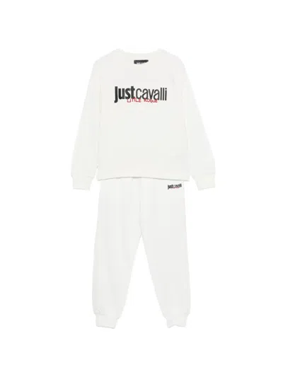 Roberto Cavalli Kids' Logo Tracksuit In White