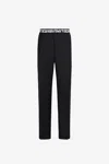 Roberto Cavalli Logo-waistband Tailored Wool Trousers In Black