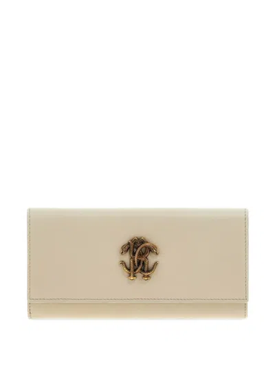 Roberto Cavalli Logo Wallet In Neutral