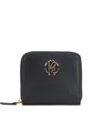 Roberto Cavalli Small Wallet With Mirror Snake Monogram In Black