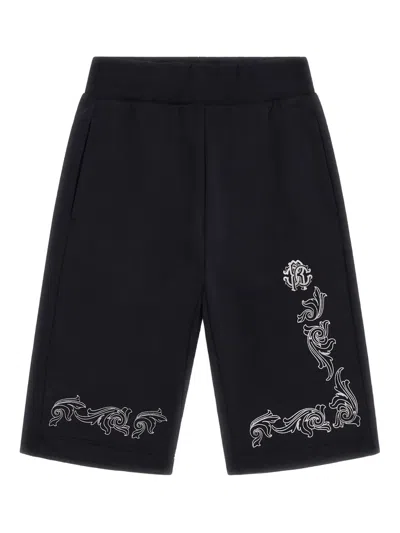 Roberto Cavalli Kids' Logo-detail Cotton Track Pants In Black