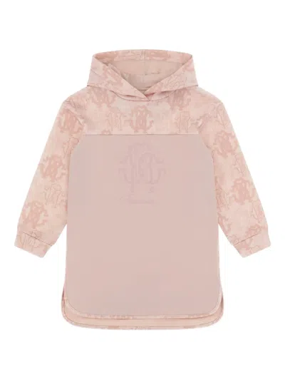 Roberto Cavalli Kids' Logo-detail Hooded Dress In Pink