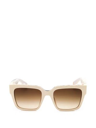 Roberto Cavalli Logo-detail Sunglasses In Neutrals