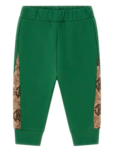 Roberto Cavalli Babies' Logo-detail Track Pants In Green
