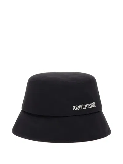 Roberto Cavalli Logo-embroidered Bucket Hat In Black
