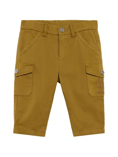 Roberto Cavalli Babies' Logo-embroidered Trousers In Green