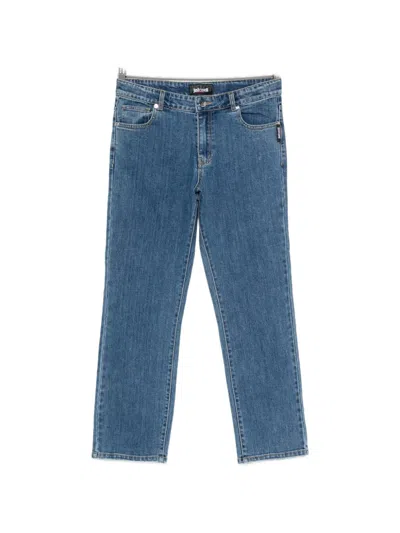 Roberto Cavalli Kids' Logo-patch Jeans In Blue