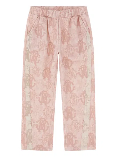 Roberto Cavalli Kids' Logo-pattern Track Pants In Pink