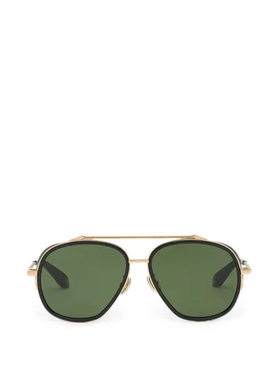 Roberto Cavalli Logo-plaque Pilot-frame Sunglasses In Green