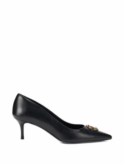 Roberto Cavalli Logo-plaque Pointed-toe Pumps In Black