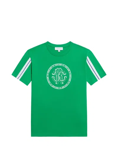 Roberto Cavalli Kids' Logo-print Cotton T-shirt In Green