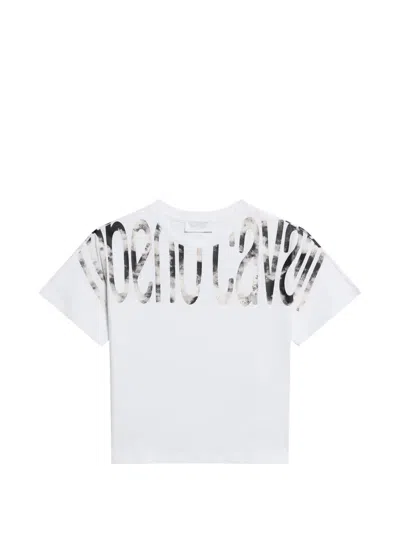 Roberto Cavalli Kids' Logo-print Cotton T-shirt In White