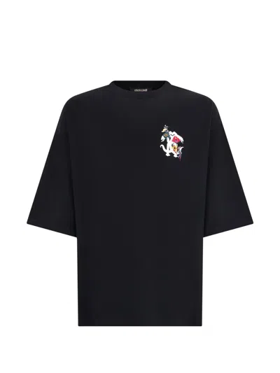 Roberto Cavalli Logo-print T-shirt In Black