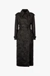 Roberto Cavalli Crinkled Trench Coat In Black