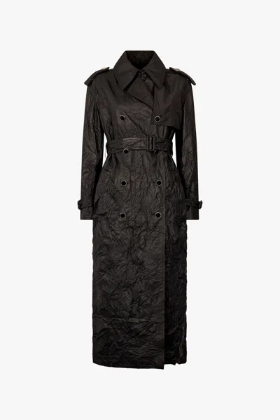 ROBERTO CAVALLI LANGER TRENCHCOAT MIT RÜSCHENEFFEKT