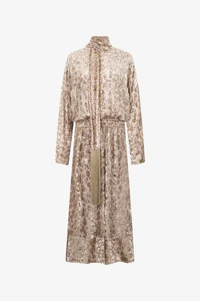 Roberto Cavalli Long Dress With All-over Dappled Pattern