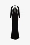 Roberto Cavalli Long Dress With Crystals In Black