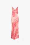 Roberto Cavalli Long Dress With Jaguar Skin Print In Red