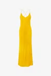 Roberto Cavalli Long Dress With Mirror Snake Monogram In Yellow