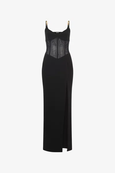 Roberto Cavalli Long See-through Dress In Black