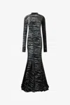 Roberto Cavalli Zebra Devoré Long Dress In Nero/bianco