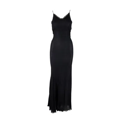 Roberto Cavalli Long Sheer Slip Dress - '00s In Black