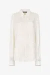 Roberto Cavalli Long Shirt With Tiger Skin Print In White