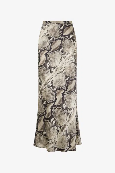 ROBERTO CAVALLI LANGER ROCK AUS SEIDE MIT PRINT PYTHON