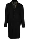 Roberto Cavalli Long Single-breasted Coat In Black
