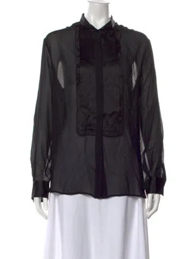Pre-owned Roberto Cavalli Long Sleeve Blouse In Black