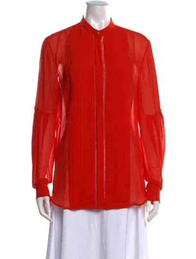 Pre-owned Roberto Cavalli Long Sleeve Blouse In Orange